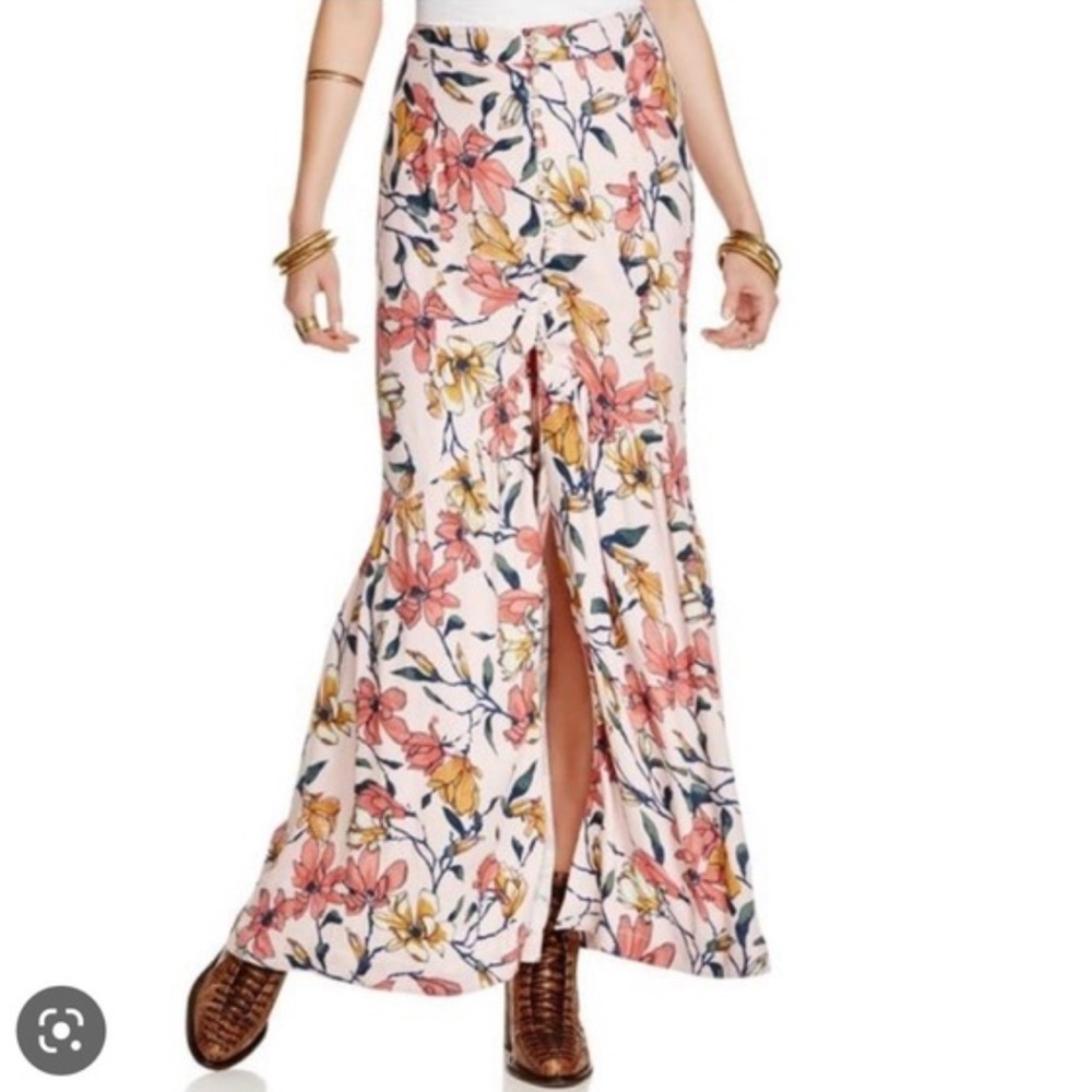NWT Free People Smooth Sailing Petal Pink Combo Maxi Skirt